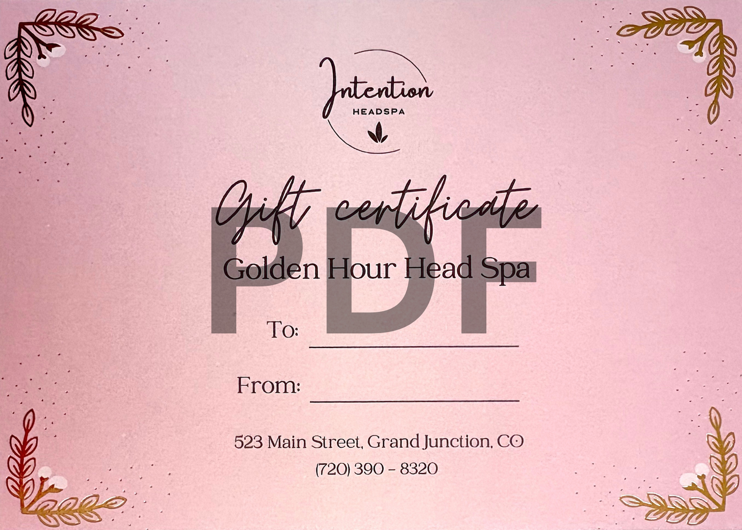 Golden Hour Gift Certificate - Digital Download
