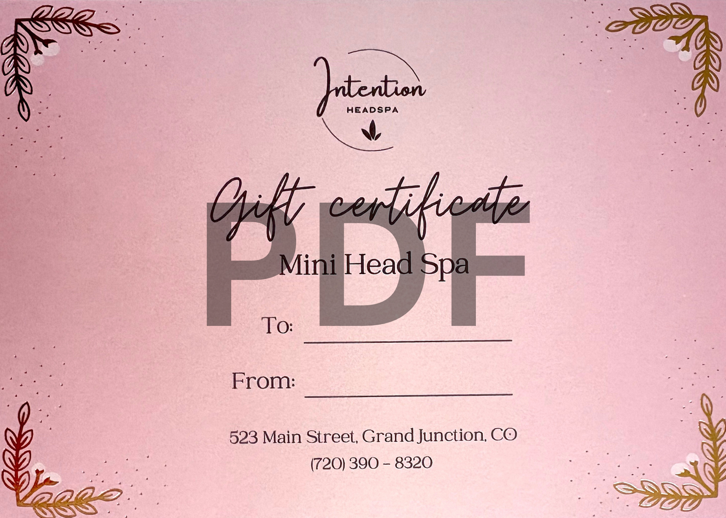 Mini Head Spa Gift Certificate - Digital Download